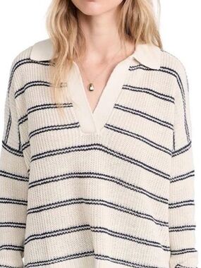 FAHERTY Miramar Linen Cotton Polo Sweater M